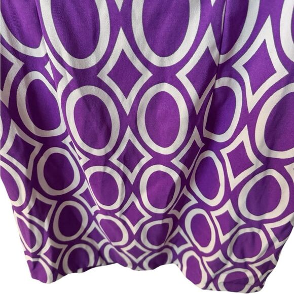 AGB Purple and White Diamond Pattern Sleeveless Zip Up Dress Size 10 - Picture 3 of 9